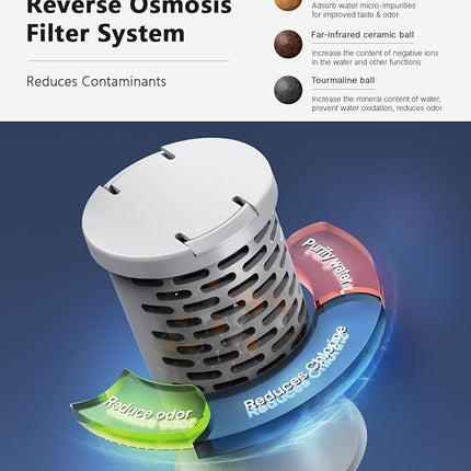 CZPET 2.5 Gallon Dog Water Bowl Dispenser,Filter Automatic Dog and Cat Water Dispenser with Stainless Steel Bowl, Gravity Waterer, Large Capacity, and Quiet Drinking Area for Pets (9.5L,Black)