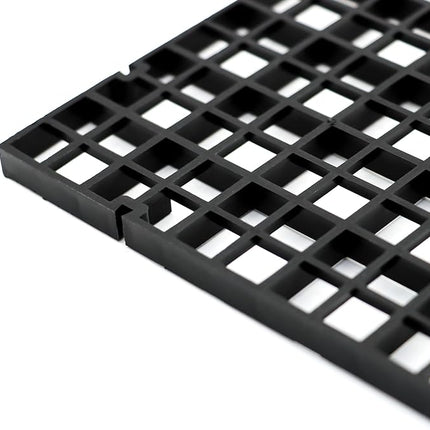 Aquarium Fish Tank Bottom Isolation 8 Pcs, Plastic Egg Crate Grid Divider Tray Egg (L 8pcs Black)