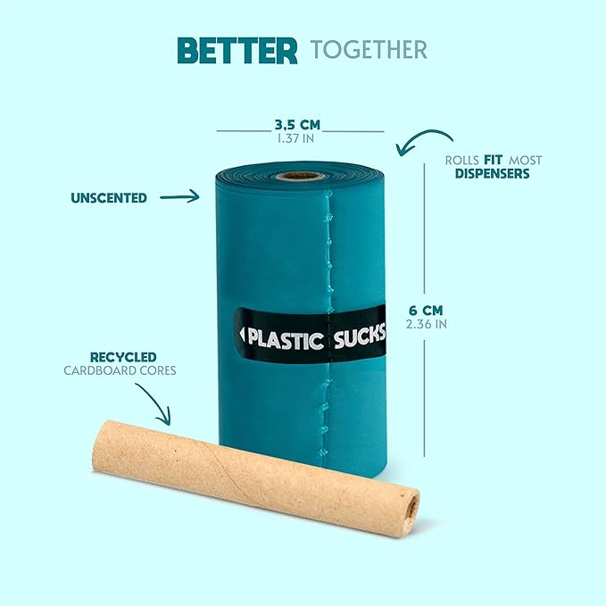 GREAT HUMAN Certified Home Compostable Dog Poop Bags (240 Count/16 rolls) Plant Based Material, Plastic Free Biodegradable Poop Bags, Extra Thick, Leakproof, Unscented, ASTM D6400 & EN 13432 Compliant