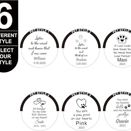 Loss of Cat Memorial Wind Chime Personalized, Dog Memorial for Lost of Dog, Loss of Pet Remembrance Gift, Sympathy Bereavement for Lost of Cat, in Memory of Gift for a Grieving Pet Owner