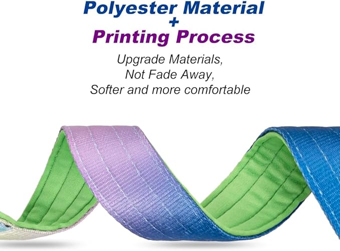 TSPRO Premium Dog Collars Tactical Dog Collar with Handle and Heavy Duty Quick-Release Metal Buckle Durable Thick and Adjustable for Medium to Large Dogs (Gradient Rainbow L)