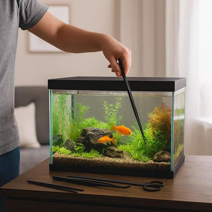 Mandala Crafts 15 Inches Black Stainless Steel Straight and Curved Aquarium Tweezers for Aquatic Plants – Long Aquascape Forceps for Fish Tanks, Hospital Tanks, Goldfish Bowls, and Terrariums