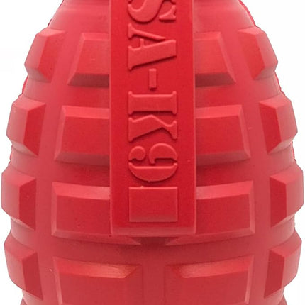 SodaPup USA-K9 Grenade – Durable Dog Treat Dispenser and Chew Toy Made in USA from Non-Toxic, Pet Safe, Food Safe Natural Rubber Material for Mental Stimulation, Problem Chewing, Calming Nerves & More
