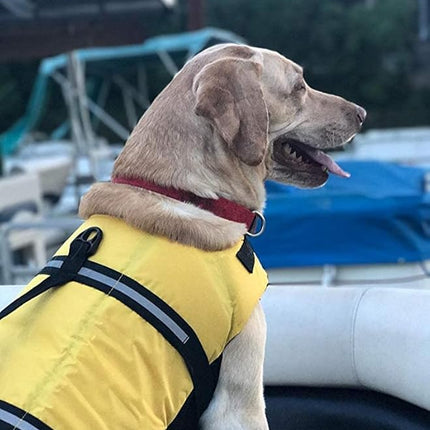 HAOCOO Dog Life Jacket Vest Saver Safety Swimsuit Preserver with Reflective Stripes/Adjustable Belt Dogs?Yellow,M