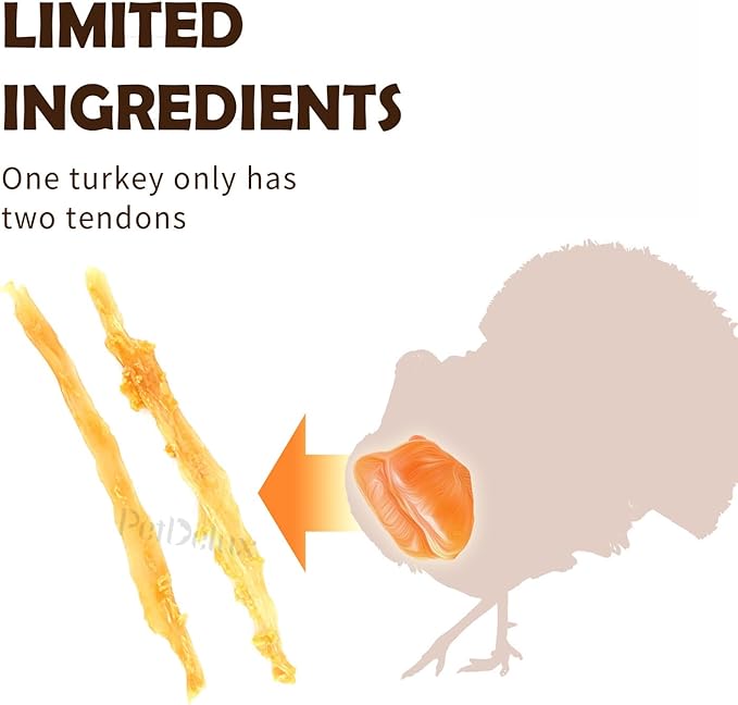 iPaw Turkey Tendon for Dogs 40 Pcs Bulk Pack, Ingredient Sourced from USA, Hypoallergenic, All Natural Human Grade Puppy Chew, Dog Treats for Signature Series, Rawhide Alternative, Ring (Small)