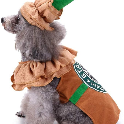 Latte Coffee Dog Costume - Dog Halloween Costume Pet Cosplay Clothes for Small Medium Dogs Puppies Cats for Christmas Birthday Party Photo Props Dress up Accessories Parade Halloween Decorations