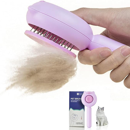 Cat Brush Dog brushes with Release Button for Shedding Grooming, fit for Long or Medium Haired Cats, Lightweight Skin Friendly Pet Brush Hair Removal Comb Brushes for Kitten