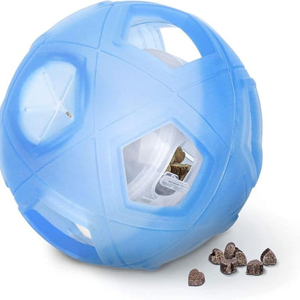 LumoLeaf Dog Treat Ball Toy, 5” Interactive Puzzle Toy for Small & Medium Dogs, Adjustable Difficulty Treat Dispenser, Slow Feeder for Mental Stimulation & Boredom Relief, Blue, 13cm