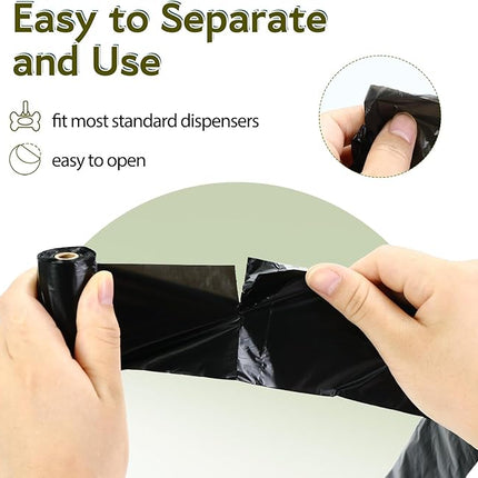 Dog Poop Bags Rolls Refill: TVOOD 280 Count Unscented Doggie Poop Bags with Dispenser Leak Proof and Thick Poo Bag for Pet Waste (Black)