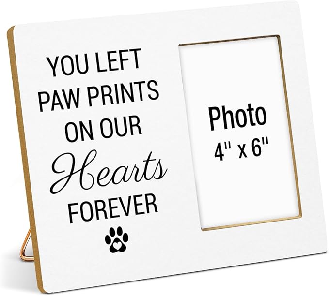 Pet Memorial Gift Picture Frame, Dog Memorial Gifts for Loss of Dog, Sympathy Gifts for Dogs, Cat Pet Bereavement Remembrance Gift Wood Photo Frames, 4 x 6 Inch Photo