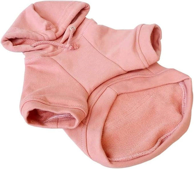 Lovelonglong Blank Basic Hoodie Sweatshirt for Dogs 100% Cotton Fits Small Medium Dachshund Large Dog Lotus-Pink D-M