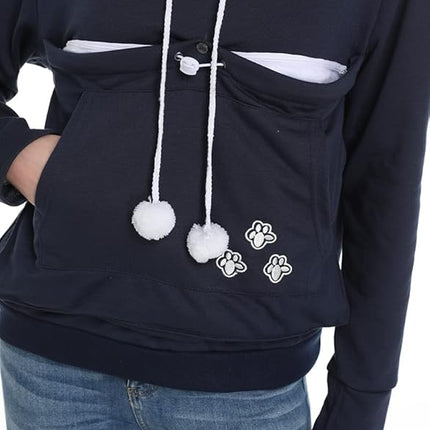 LINYUCHEN Cat Dog Pouch Hoodie Large Pet Pouch Sweatshirt Puppy Kitten Holder Carrier Pullover Shirt Unisex Hoodies