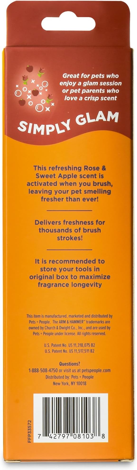 Arm & Hammer “Simply Glam” Dog Grooming Pin Deodorizing Comb with Fragrance Transfer Technology – Scented Dog Comb for Detangling & Shedding, Sweet Apple & Rose Scent