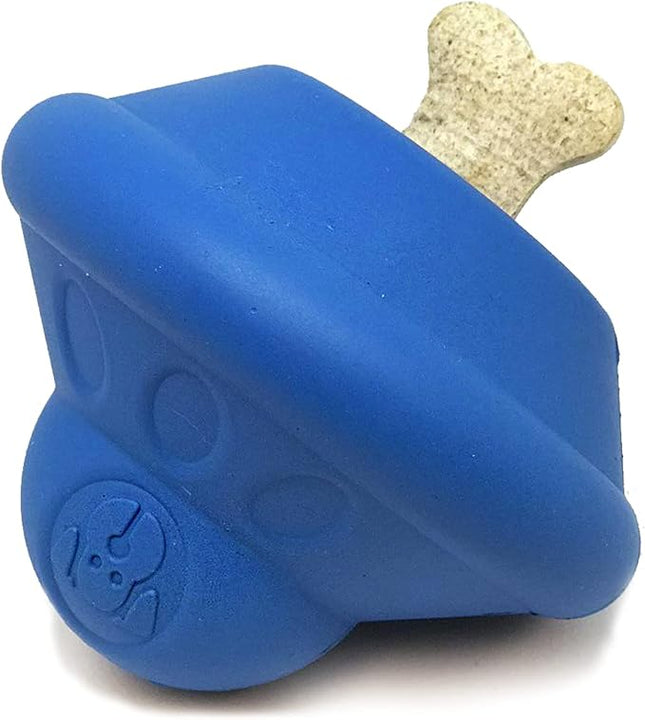 SodaPup Spotnik Flying Saucer - Durable Dog Treat Dispenser & Chew Toy Made in USA from Non-Toxic, Pet Safe, Food Safe Natural Rubber for Mental Stimulation, Problem Chewing, Calming Nerves, & More