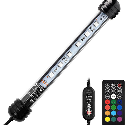 NICREW LED Aquarium Light, 7 Inches Submersible Fish Tank Light, Waterproof Underwater Light with Multicolor Option