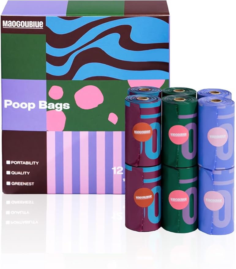 Poop Bags for Dogs Jasmine Scented Dog Poop Bags Rolls Leak Proof Extra Thick Waste Bag Refill Rolls 180 Counts