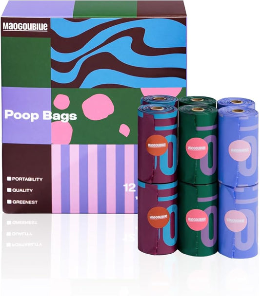 Poop Bags for Dogs Jasmine Scented Dog Poop Bags Rolls Leak Proof Extra Thick Waste Bag Refill Rolls 180 Counts