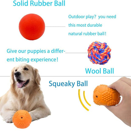 5 Different Functions Interactive Dog Toys, Puzzle Toys, Dog Balls for Medium Large Dogs, Dog Squeaky Balls, Food Treat Dispensing Toys