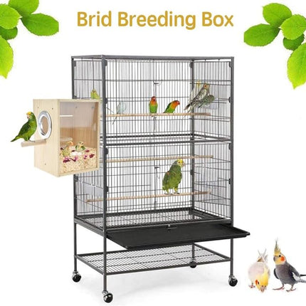 Bird Nest Box Parakeet Breeding Nest Box Bird Nest House Wooden Acrylic Transparent Breeding Box for Finch Lovebirds Cockatiel Budgie Conure Parrot