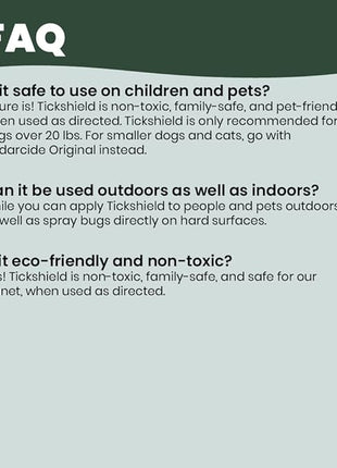 Cedarcide Extra- Strength Tickshield | Deep Woods Cedar Oil Tick & Mosquito Repellent Spray Kills & Repels Ticks, Fleas, Chiggers and Mosquitoes| For People & Pets | Natural Essential Oils | Quart