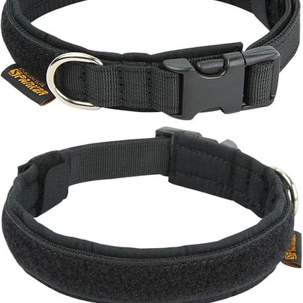 EXCELLENT ELITE SPANKER Nylon Puppy Dog Collar Adjustable Soft Padded Collar Heavy Duty Quick-Release Buckle Lightweight No-Choke for Small Medium Dogs(BLK,XS)
