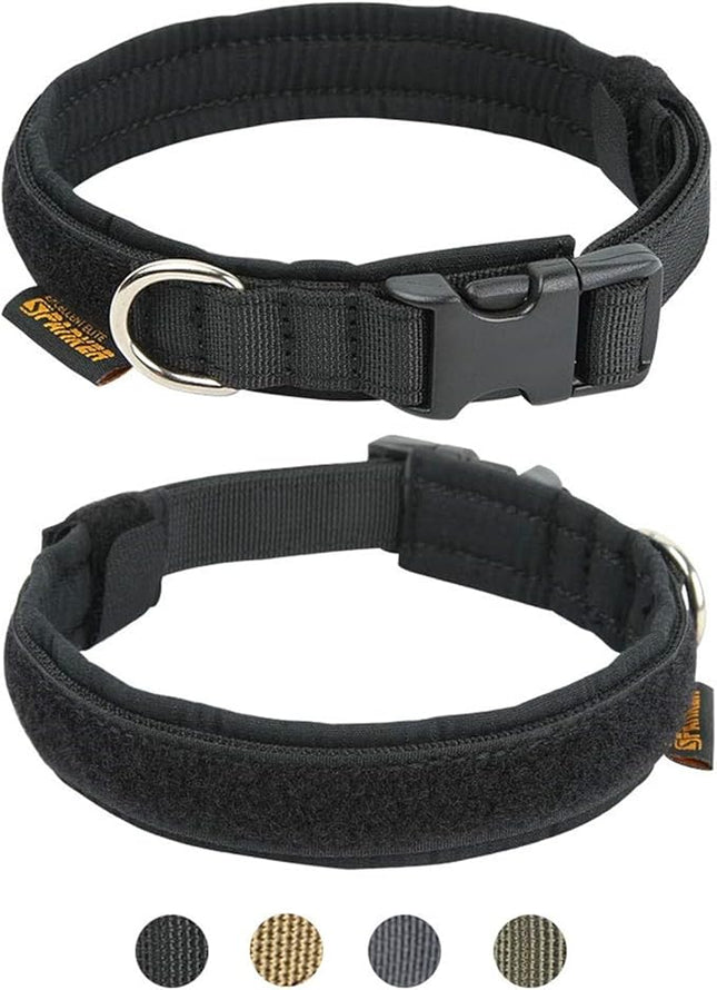 EXCELLENT ELITE SPANKER Nylon Puppy Dog Collar Adjustable Soft Padded Collar Heavy Duty Quick-Release Buckle Lightweight No-Choke for Small Medium Dogs(BLK,XS)
