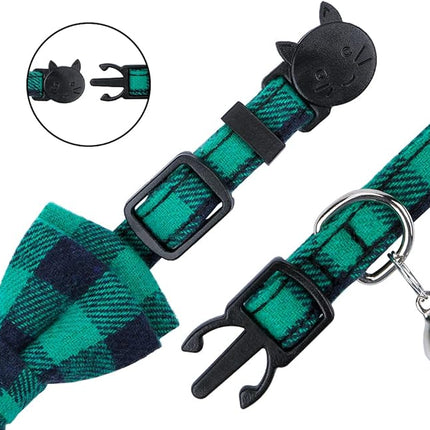 Faleela Breakaway Cat Collar with Bells - 2 Pack Cat Collar with Bells, Cat Collars with Bandana, Accessories for Pet Collars, Adjustable for Cats and Small Dogs