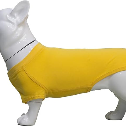 Lovelonglong 2019 Pet Clothing Dog Costumes Dachshund Clothes Blank T-Shirt Tee Shirts for Dachshund Dogs,Corgi 100% Cotton Yellow D-S