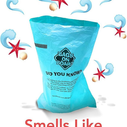 Bags on Board Odor Control Dog Poop Bags | Ocean Breeze Scent | 9 x14 Inches, 140 Waste Pickup Bags (3203940043)