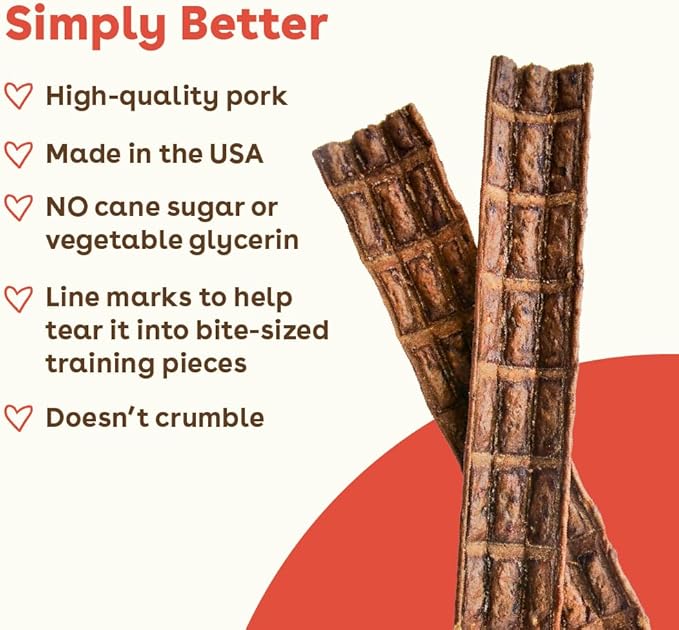 Pupford Pork Jerky for Dogs & Puppies, All-Natural, Healthy Dog Treats, No Fillers, Made in USA (16 oz)