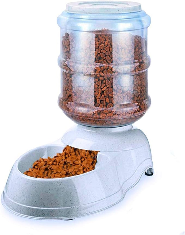 Zento Deals Automatic Self-Dispensing Pet Feeder Premium Quality Replenish Eating Bowl Storage Container Self Feeding Gravity 3.5 liters (Feeder)