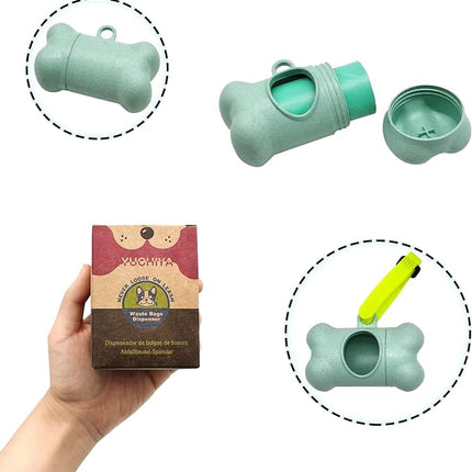 Dog Poop Pickup Bags Holder Dispenser with Standard-Sized Leak-Proof Scented Doggy Waste Bags and Carabiner with Safety Lock&Fastener Never Loose on Leash Lead Again (2 Holders 30 Bags, Blue)