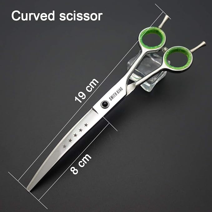 7.0 inches Professional Dog Grooming Scissors Set Straight & thinning & Curved & chunkers & comb 5pcs in 1 Set for left-handed & right handed