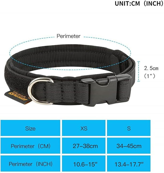EXCELLENT ELITE SPANKER Nylon Puppy Dog Collar Adjustable Soft Padded Collar Heavy Duty Quick-Release Buckle Lightweight No-Choke for Small Medium Dogs(BLK,S)