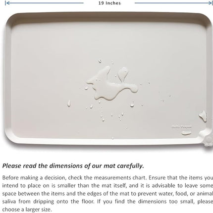 Hoki Found Silicone Pet Food Tray - High-Lips Dog Cat Bowl Mats - Waterproof Dog Cat Food Mats - Colors: Cream Brown