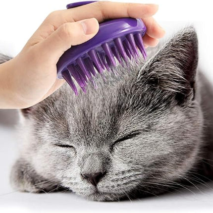 Cat Brush with Soft Rubber Pins, Washable Silicone Pet Brushes for Indoor Cats - Grooming Shedding Massage & Bath, Scratch-Free Removes Hair Mats, Tangles, and Loose Fur for Short to Long Haired