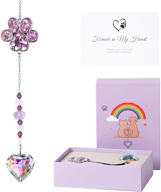 Pet Memorial Gifts,Dog Memorial Suncatcher,Pet Loss, Pet Sympathy,Thoughtful Bereavement Gifts,Dogs and Cats Remembrance Gift