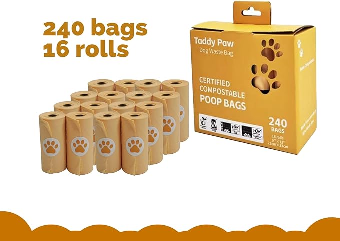 dog poop bags rolls-240bags strong& leak-proof dog waste bags(16rolls), Unscented,9x13 Doggie poop bags for All Dispensers