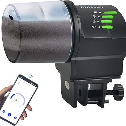 DXOPHIEX WiFi Fish Feeder Automatic Fish Feeder Automatic Dispenser Vacation for Aquarium and Turtle Tank with Feeding Ring