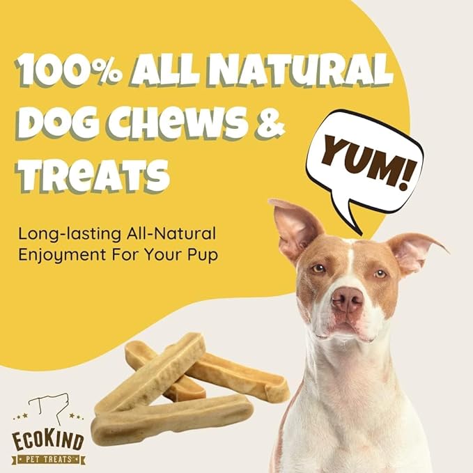 EcoKind Premium Gold Yak Cheese Himalayan Dog Chews, Healthy Dog Treats for Small Dogs, All Natural, High Protein Dog Chew, Bacon, Small - 16 Chews