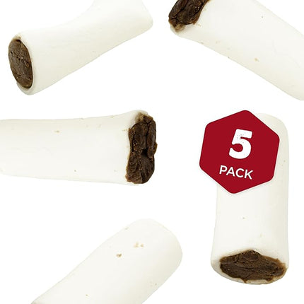 Best Bully Sticks 5-6 Inch Chicken and Apple Filled Shin Bones for Dogs - 5 Count (Pack of 1) - Easily Digestible, Long-Lasting, Refillable Treat