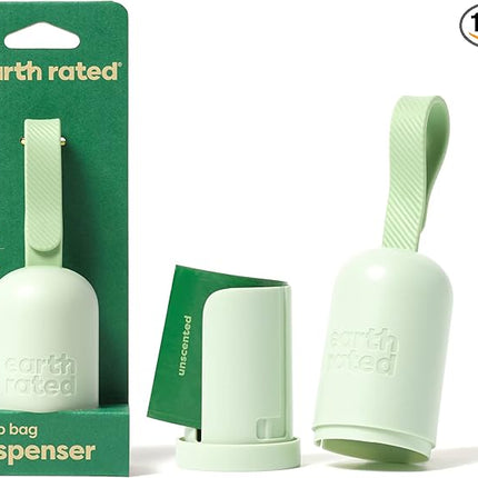Earth Rated Dog Poop Bag Holder, Durable and Guaranteed Leakproof, Unscented, Dispenser with Starter Roll