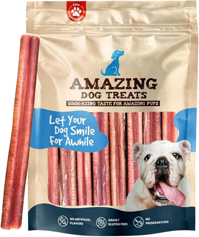 Amazing Dog Treats - 6 Inch Medium Size Bully Sticks (10 Count) - Bulk Bully Sticks for Dogs - No Hide Bully Stick Dog Bones