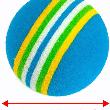 12 Pack 2 Color Rainbow Cat Toy Balls Soft EVA Foam Interactive Indoor Kittens Favorite Toys 1.38" Dia. Small Dogs Puppies Toy Balls Bulk Activity Chase Quiet Play Sponge Ball