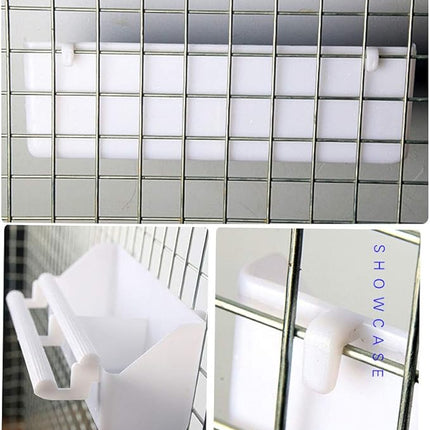 Bird Feeder/Dispenser for Cage, 4 Pack PP Material, Holds More Feeds, Double Cups Design, Perfect for Small Birds, Accessories Included