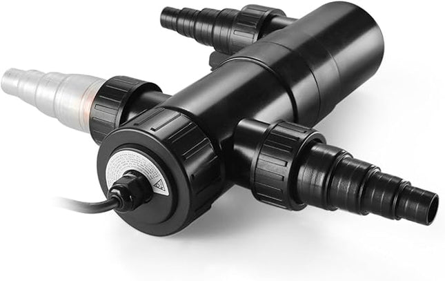 Flexzion Pond UV Lights for Outdoor Ponds - 18W Medium Light, 5283-Gal Capacity, 2500L/H UV Pond Clarifier for Outdoor Ponds, Clears Water in Days (CUV-118)