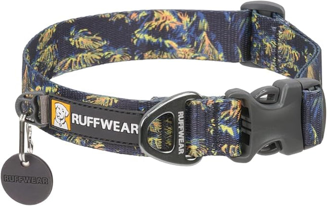 Ruffwear, Front Range Dog Collar, Adjustable Tubelok Webbing, Lightweight, Side Release Buckle, Aluminum V-Ring, Durable for Everyday Use, Deep Jungle, 11"-14"
