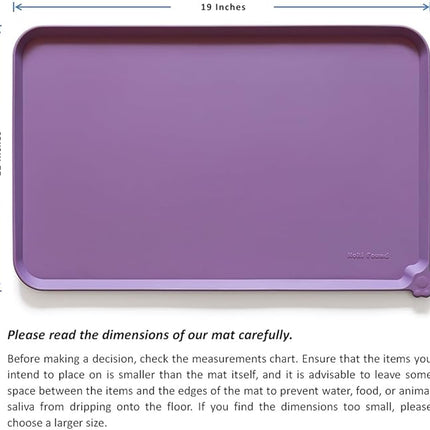 Hoki Found Silicone Pet Food Mats Tray - High-Lips Pet Dog Cat Bowl Mats - Pet Feeding Mat - Waterproof Dog Cat Food Mats -Pet Water Mats for Floors - Amethyst