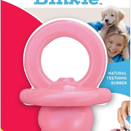 KONG Puppy Binkie - Pacifier Dog Toy for Puppies - Stuffable Treat Chew Toy for Treats - Durable Natural Rubber for Teething Puppy - for Small Puppies - Pink