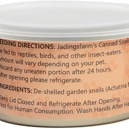 6 Pack Canned Snails for Reptiles, Fish, Birds and Small Animals, Snails, Healthy High Protein Treat, Reptile Bird Fish Food 7.2 Ounces Total